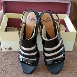 Sofft Black patent heeled sandals